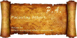 Paczolay Albert névjegykártya