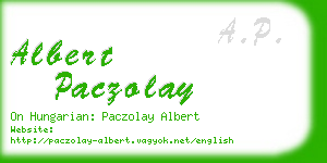 albert paczolay business card